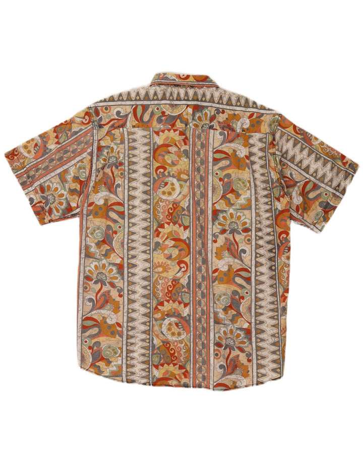 vintage Chemise à manches courtes pour hommes Grand floral multicolore