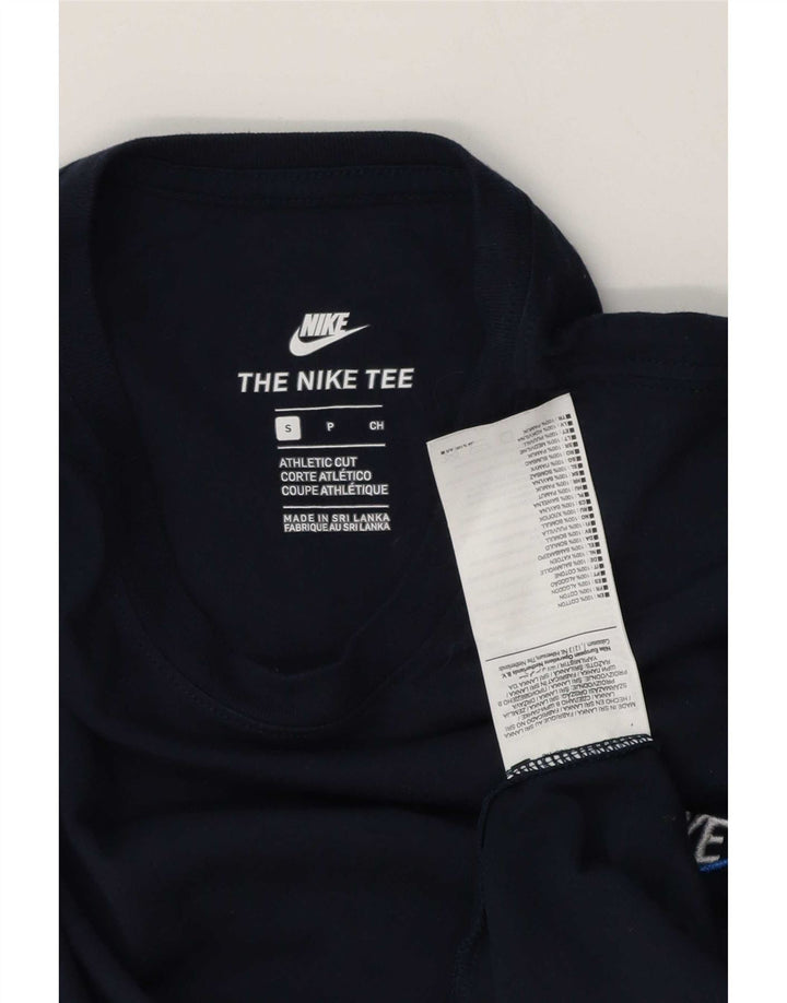 Nike Mens Athletic Cut T-Shirt Top Petit Bleu Marine Coton