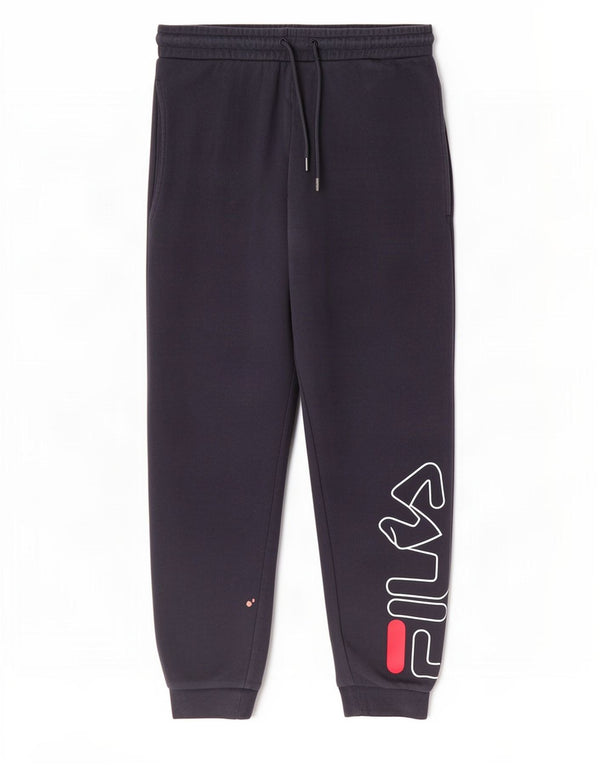 Fila Pantalon de survêtement graphique pour homme en coton bleu marine Small
