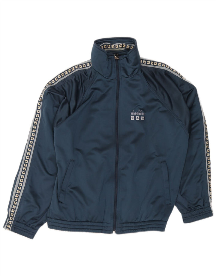Diadora Veste de survêtement graphique pour hommes UK 38 Bleu moyen Polyester