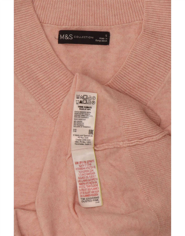 Marks & Spencer Pull surdimensionné à col en V pour femme UK 10 Petit Rose