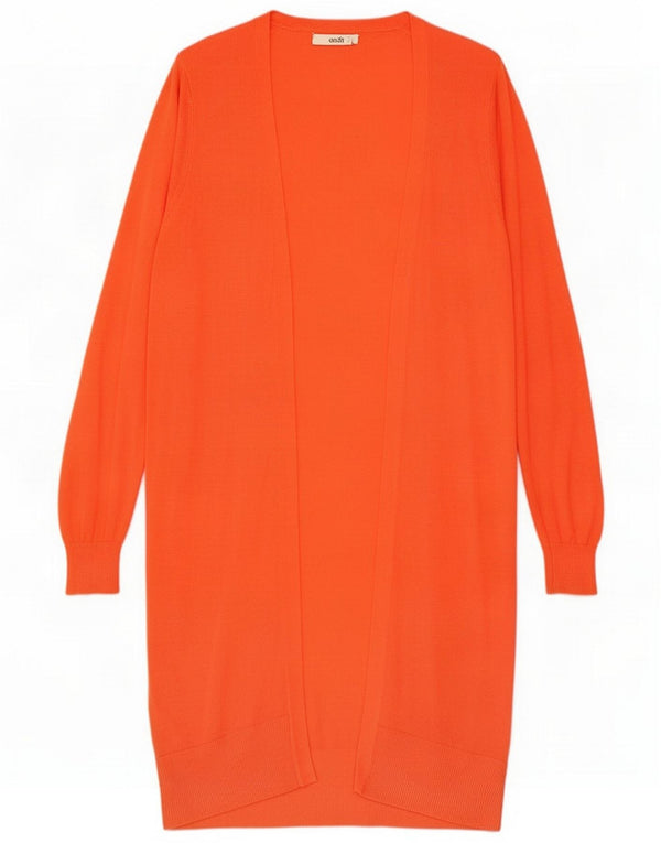 Pull cardigan ouvert long pour femme Oasis UK 12 Viscose rouge moyen