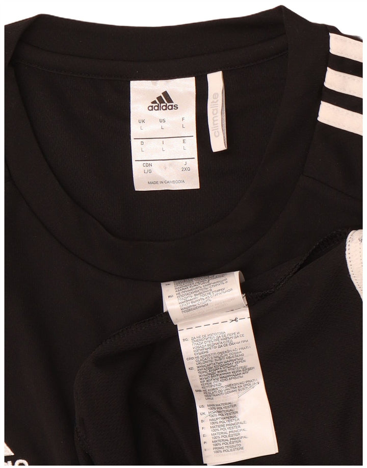 Adidas Hommes Climalite T-Shirt Haut Large Noir Colorblock Polyester