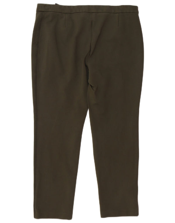 Marks & Spencer Pantalon court décontracté pour femme UK 14 Large W34 L26 Kaki