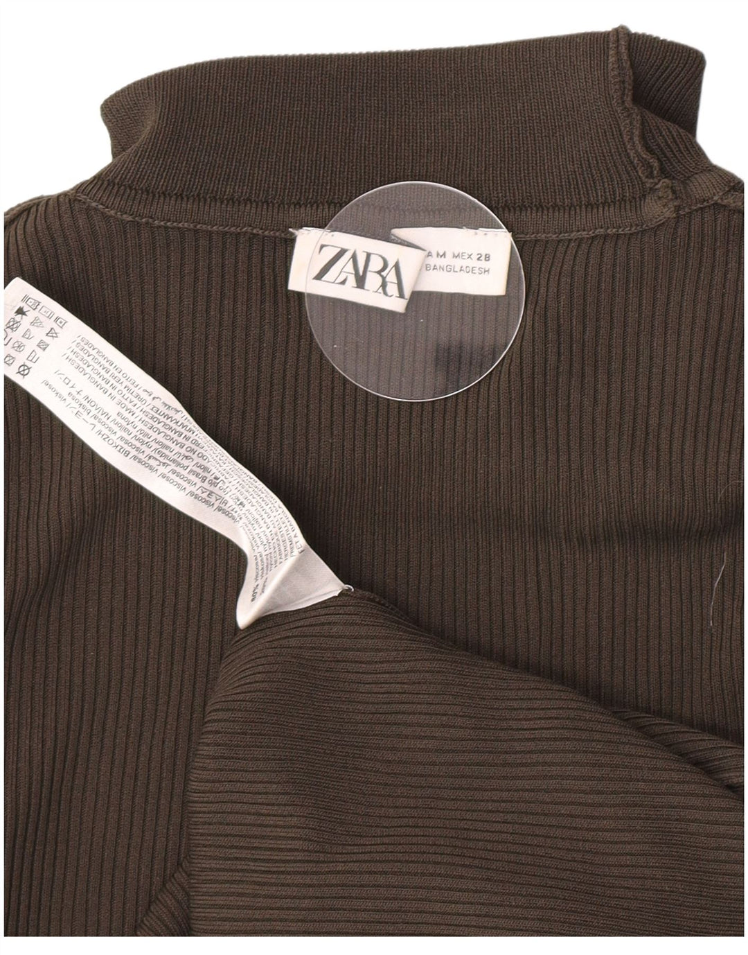 Zara Pull col roulé pour femme UK 12 Gris moyen Viscose
