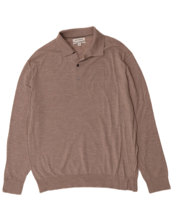 Marks & Spencer Pull à col polo autographe pour homme XL Beige