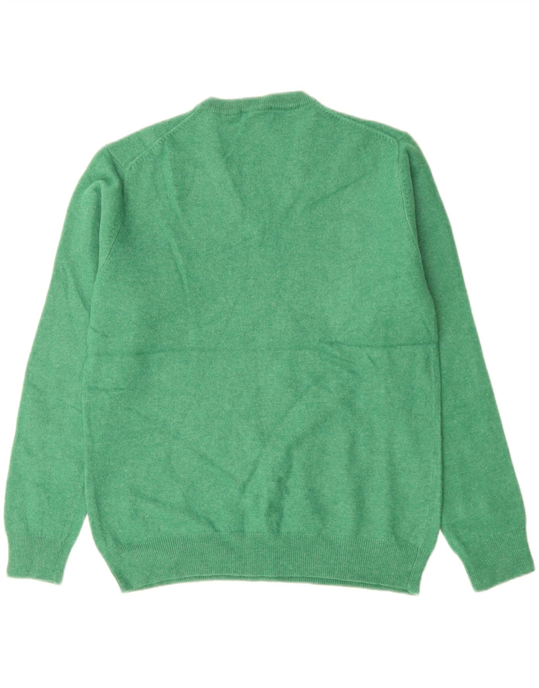 GANT Pull col en V pour femme UK 14 Large Vert Laine d'agneau
