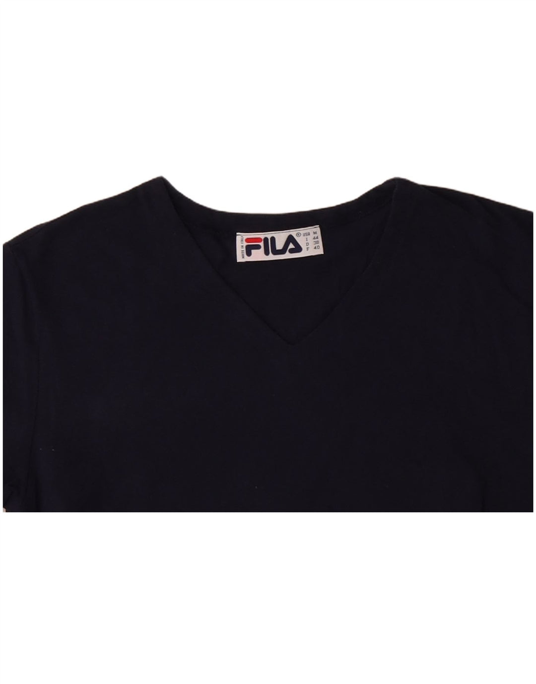 FILA Femme T-Shirt Top IT 44 Bleu Marine Moyen Coton