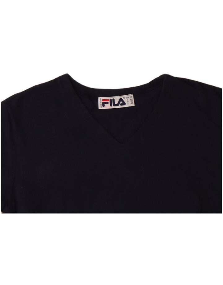 FILA Femme T-Shirt Top IT 44 Bleu Marine Moyen Coton