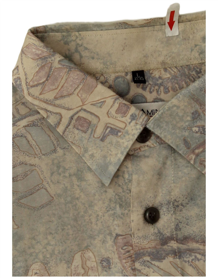 Club D'Amingo Chemise à motif abstrait pour homme Taille 41/42 Large Multicolore