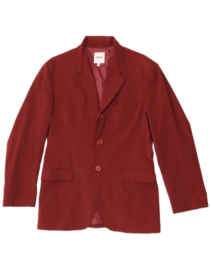 Moschino Veste blazer à 3 boutons pour homme UK 36 Small Maroon Viscose