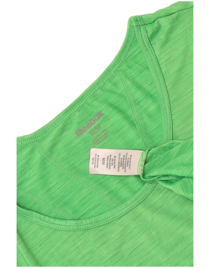 Reebok T-Shirt Femme UK 42 Polyester Moucheté Vert Moyen