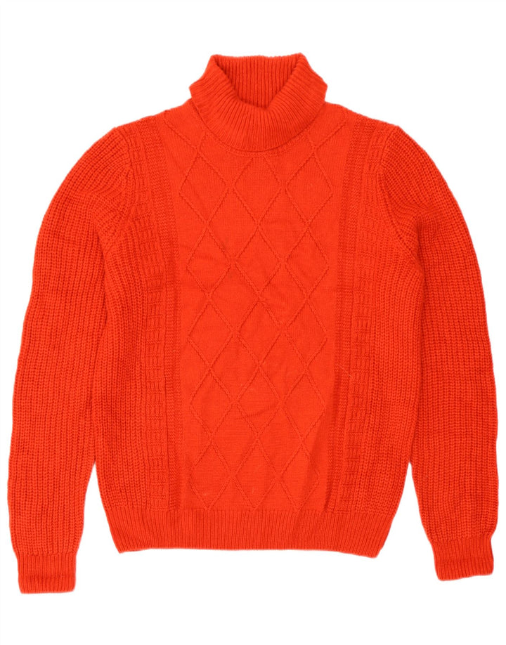 Marks & Spencer Pull col roulé pour femme UK 14 Acrylique rouge moyen