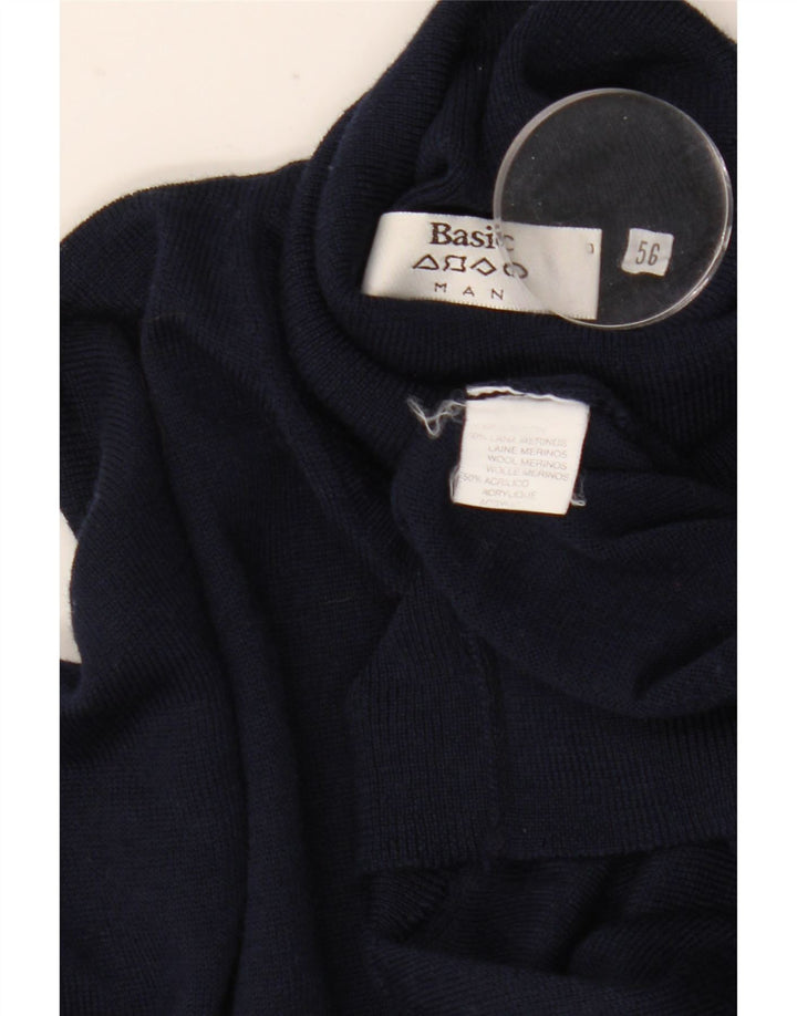 Basic Pull Col Roulé Homme IT 56 XL Bleu Marine Laine
