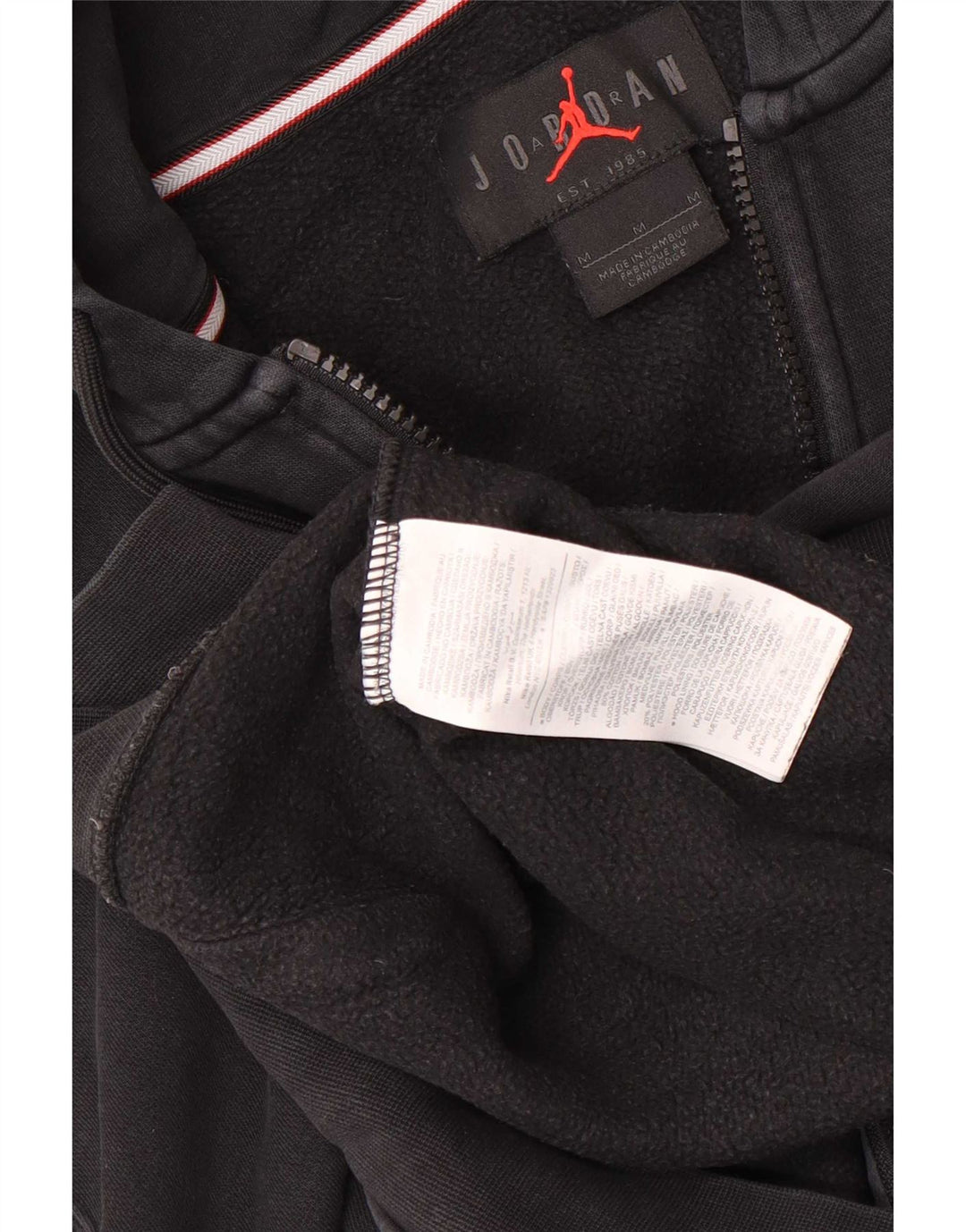 Jordan Pull à capuche zippé pour homme en coton noir moyen