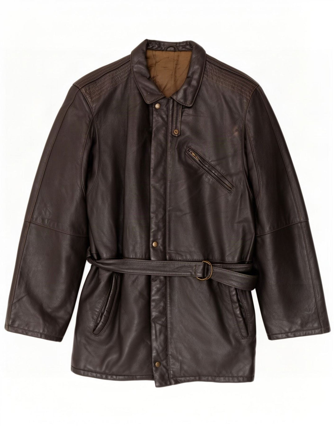 veste en cuir homme vintage IT 48 Medium Noir