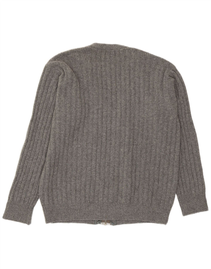 Sisley Cardigan Pull Large Gris Laine Homme