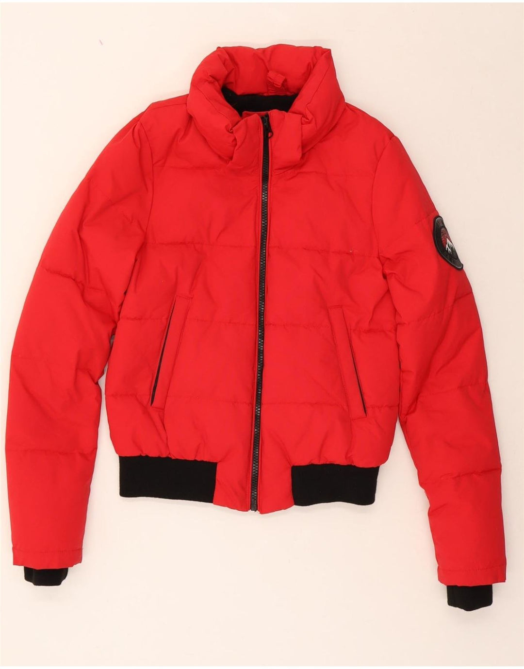 SUPERDRY Womens Padded Jacket UK 10 Small Red Nylon Vintage Superdry and Second-Hand Superdry from Messina Hembry 