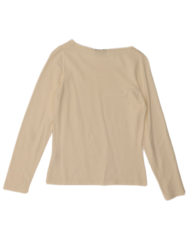 Luisa Spagnoli Haut à manches longues pour femme UK 44 Medium Off White Viscose
