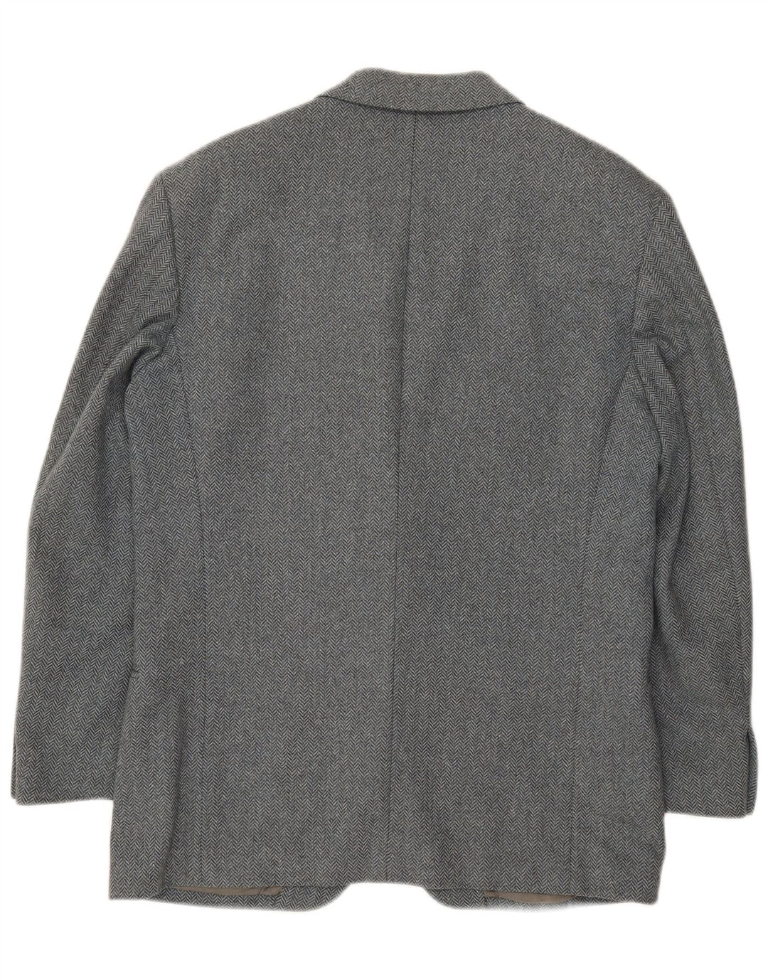 Valentino Veste Blazer 2 Boutons Homme IT 50 Large Laine à Chevrons Gris