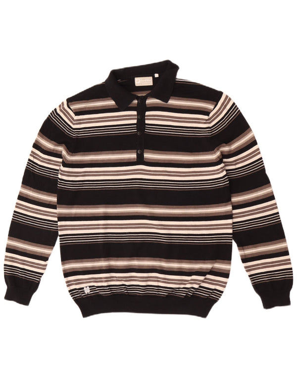 Lotto Pull à col polo pour femme UK 14 Grandes rayures multicolores