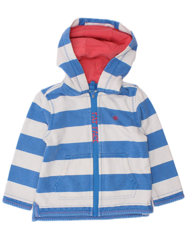 Sweat à capuche zippé graphique Fat Face pour garçon 2-3 ans en coton rayé bleu
