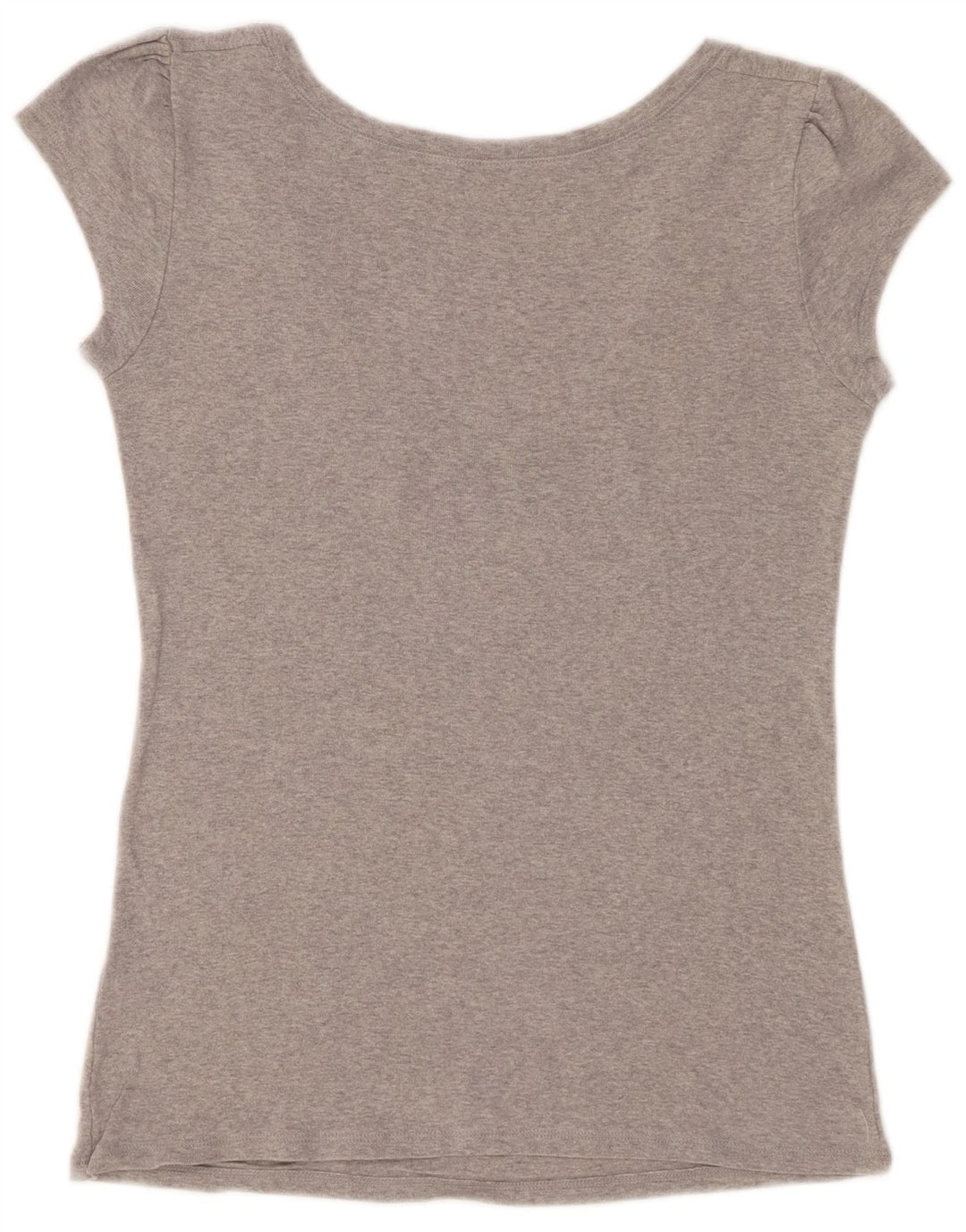 Benetton T-Shirt Femme UK 12 Gris Moyen