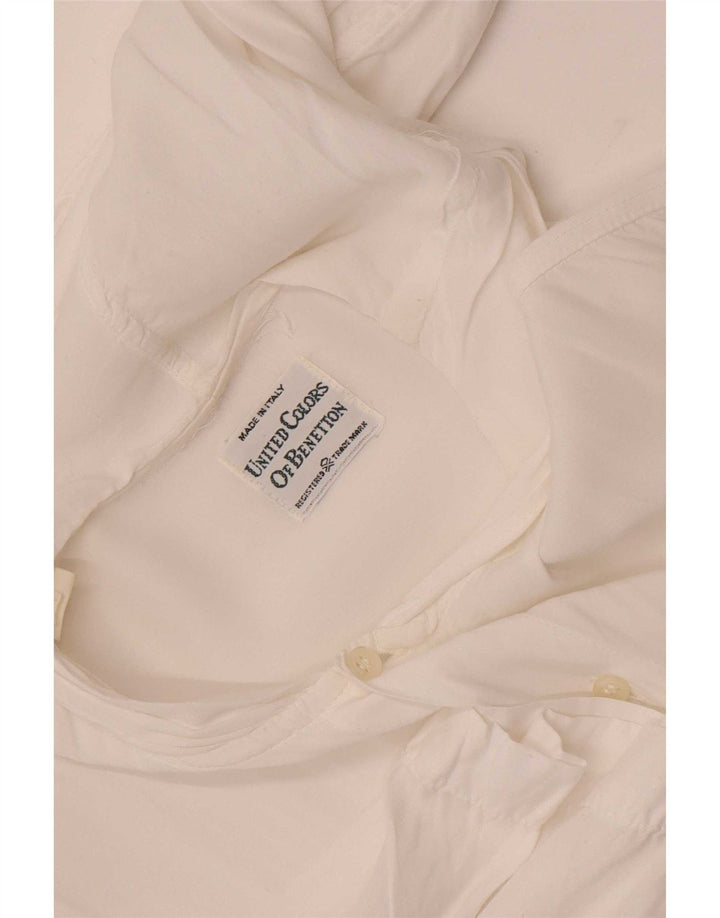 Benetton Chemise À Manches Courtes À Capuche Homme Blanc Moyen