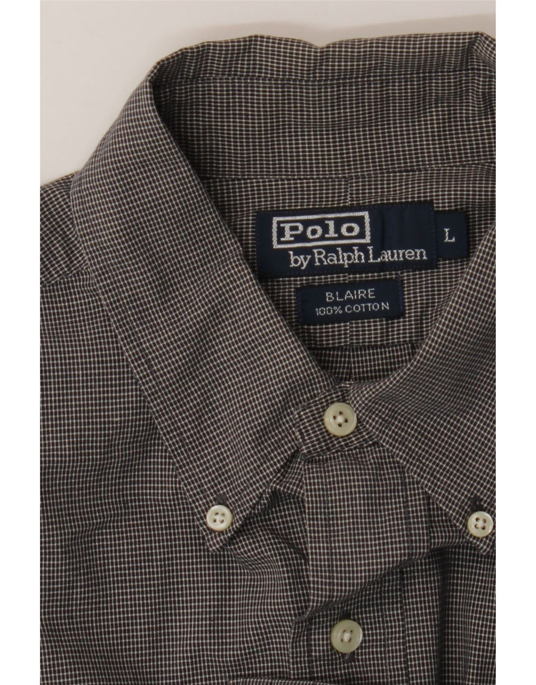 Polo Ralph Lauren Chemise Blaire pour hommes en coton vichy gris moyen