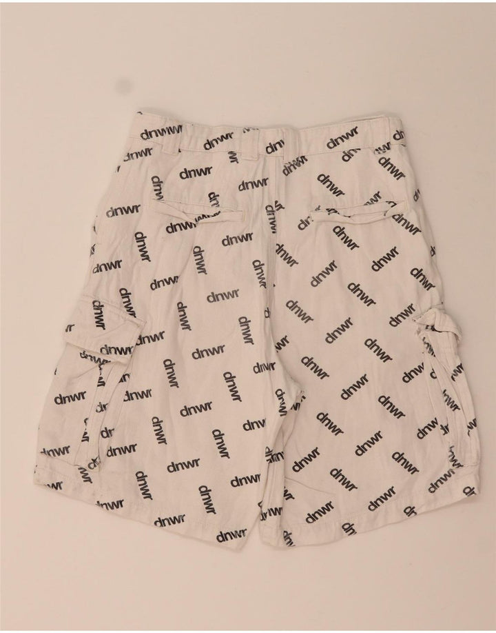 Zara Short cargo graphique pour homme EU 38 Small W30 Blanc