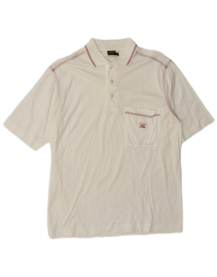 Paul & Shark Polo Homme Blanc Moyen Coton