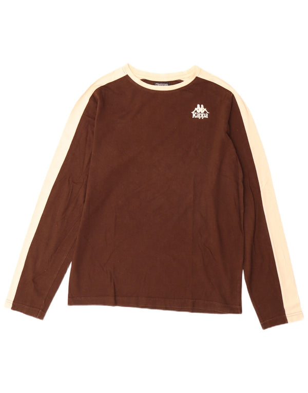 Kappa Haut à manches longues en coton colour block pour homme Marron moyen
