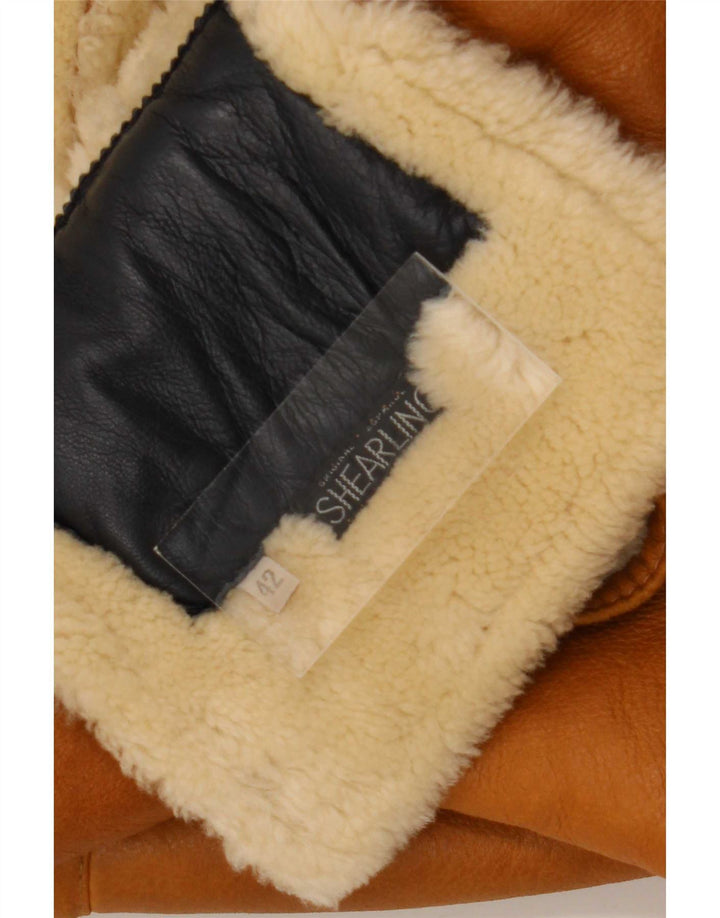 veste en peau de mouton surdimensionnée vintage pour femmes IT 42 Brun moyen