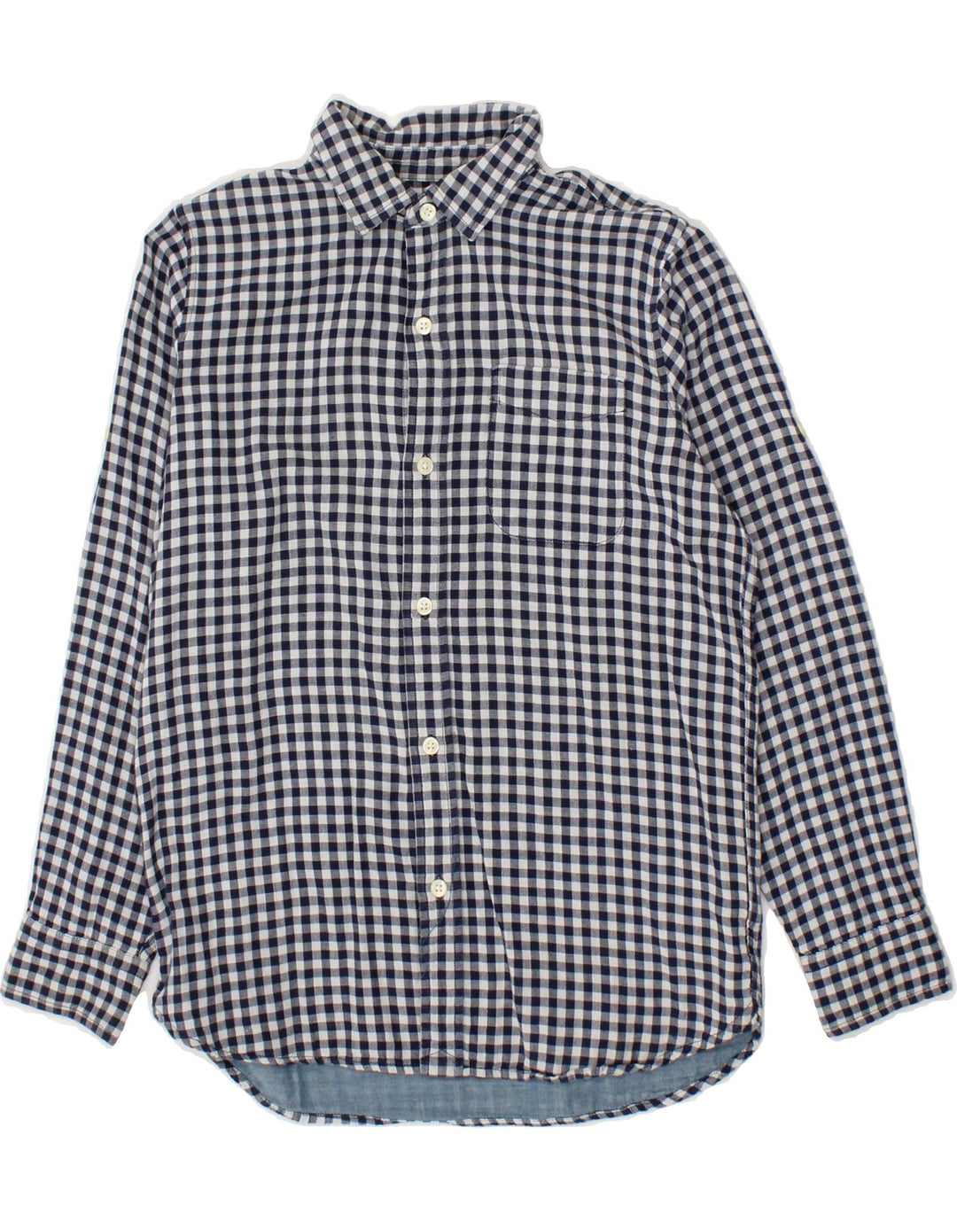 GAP Boys Shirt 11-12 Years XL Navy Blue Gingham Cotton Vintage Gap and Second-Hand Gap from Messina Hembry 