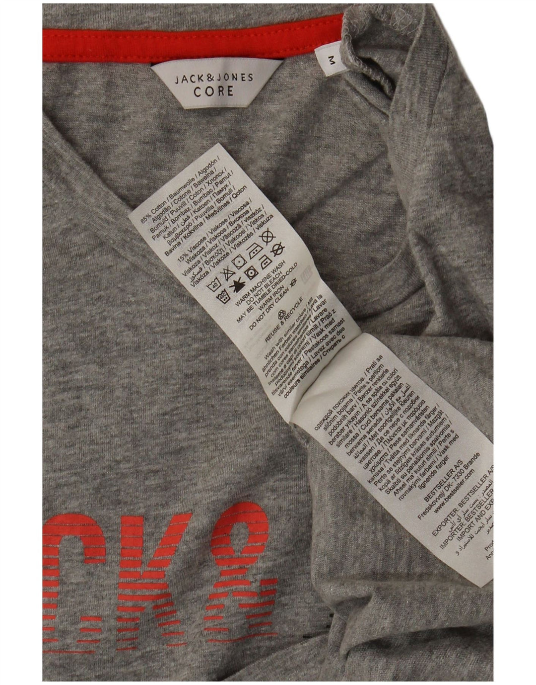 Jack & Jones Tee-Shirt Core Graphic Homme Gris Moyen Coton