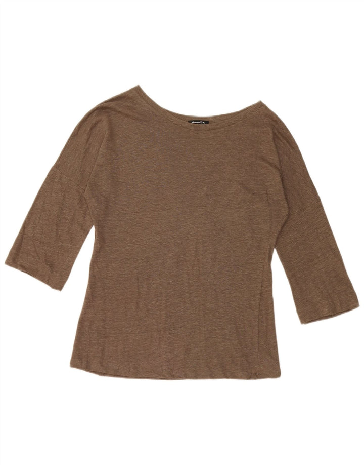 Massimo Dutti Haut à manches 3/4 pour femme UK 10 Small Kaki