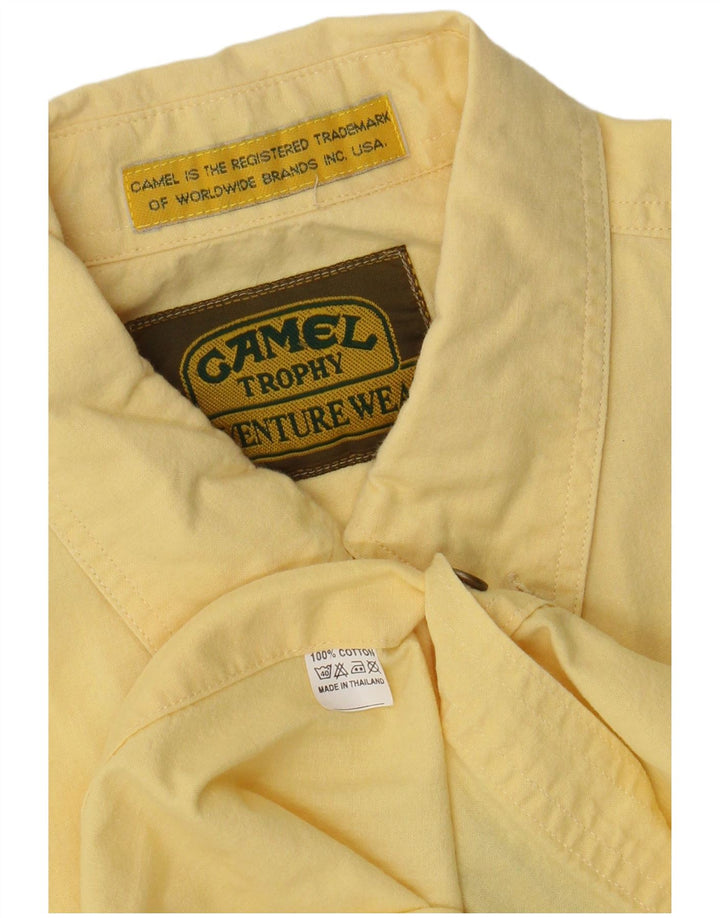 CAMEL ACTIVE Chemise à Manches Courtes Homme Jaune Moyen Coton