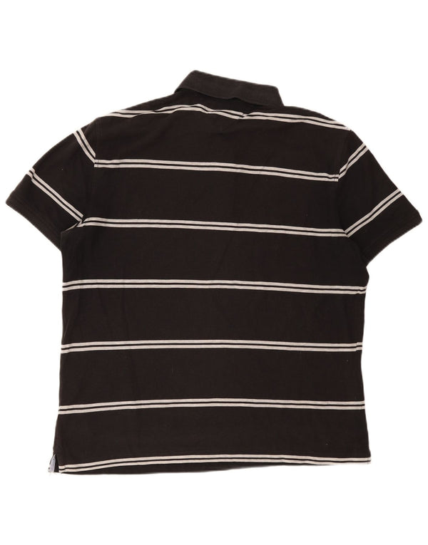Tommy Hilfiger Polo Homme XL Noir Rayé Coton
