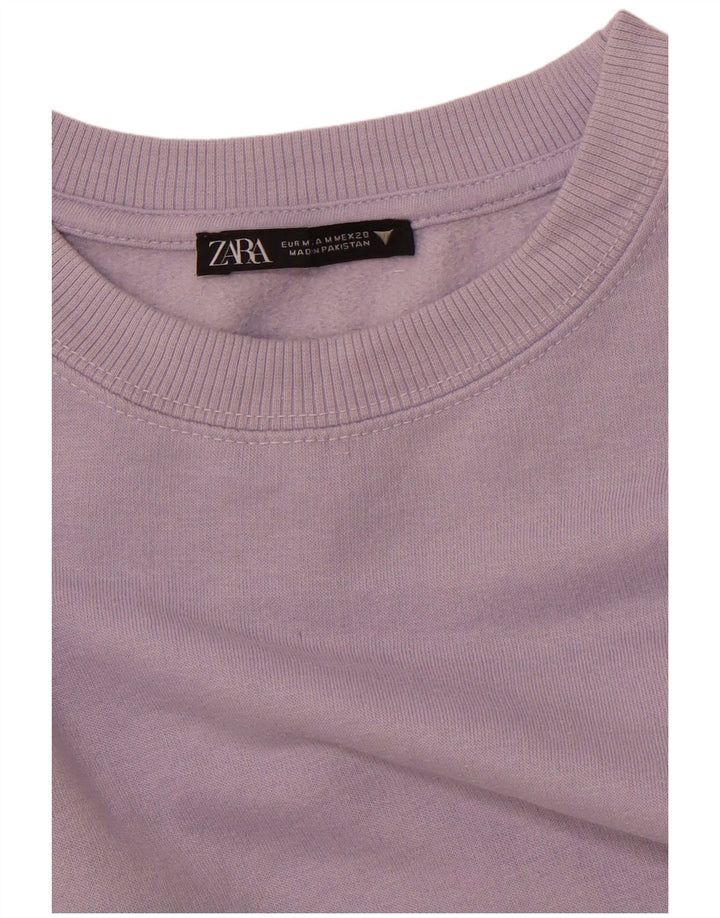 ZARA Femme Sweat-shirt court surdimensionné UK 14 Violet moyen