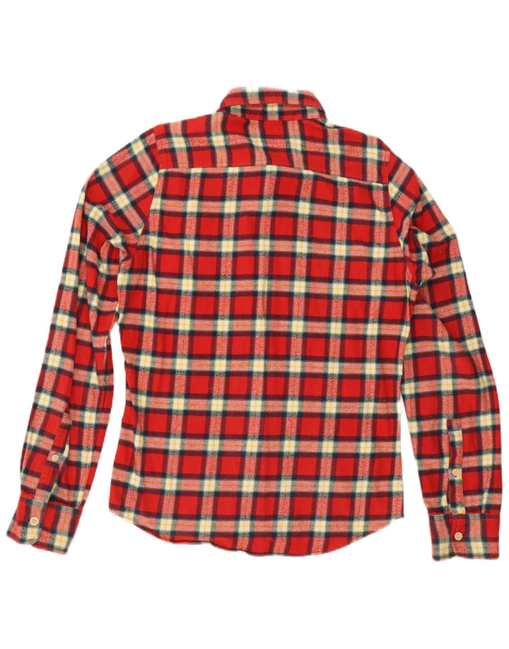 Hollister Chemise en flanelle pour homme en coton à carreaux rouge moyen