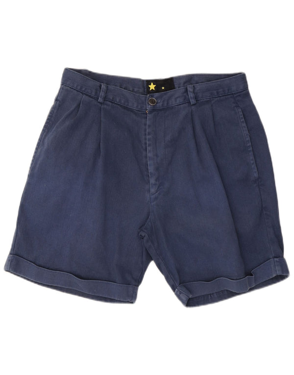 vintage Mens Pegged Chino Shorts W36 Grand Coton Bleu Marine