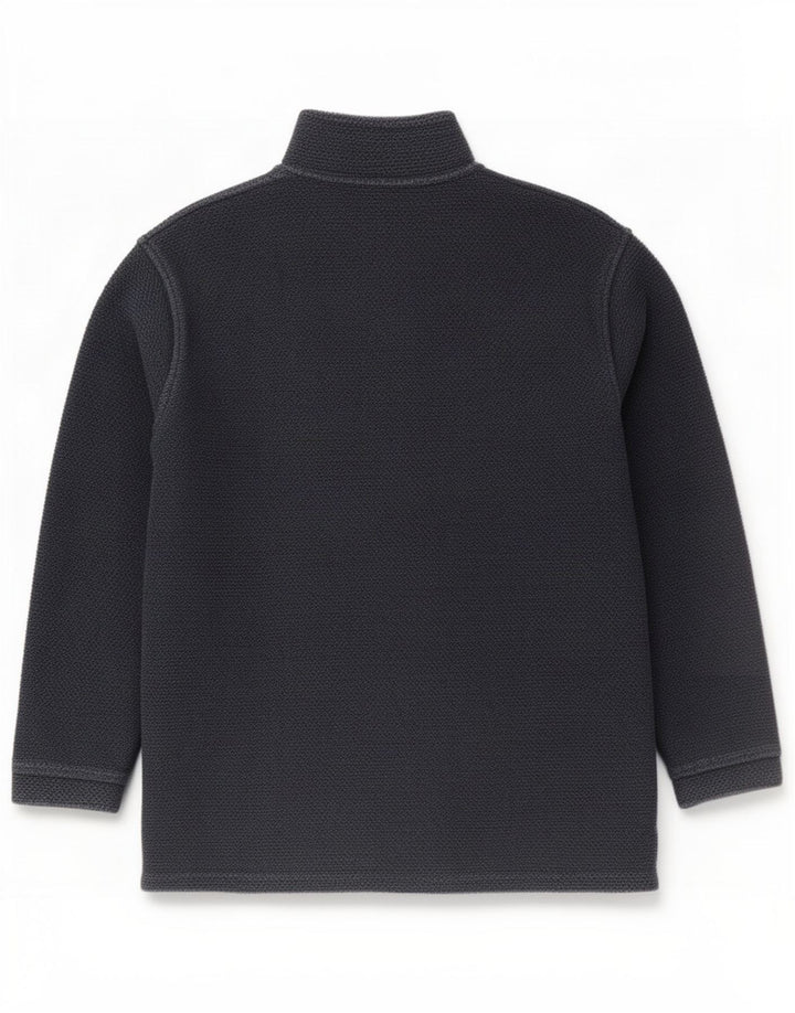 Weird Fish Sweat-shirt à col zippé pour homme en coton bleu marine Taille L