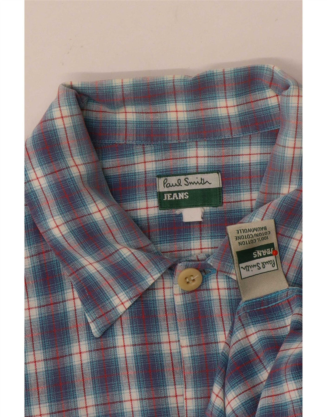 Paul Smith Chemise à manches courtes pour homme en coton à carreaux bleus