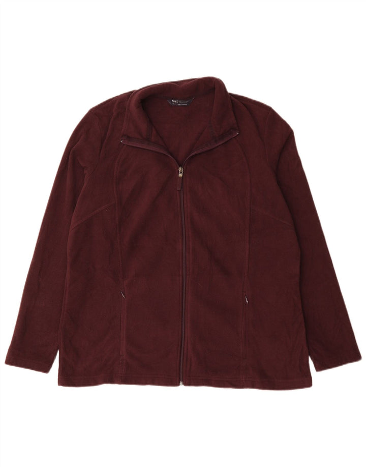Marks & Spencer Veste polaire surdimensionnée pour femme UK 18 XL Bordeaux Polyester