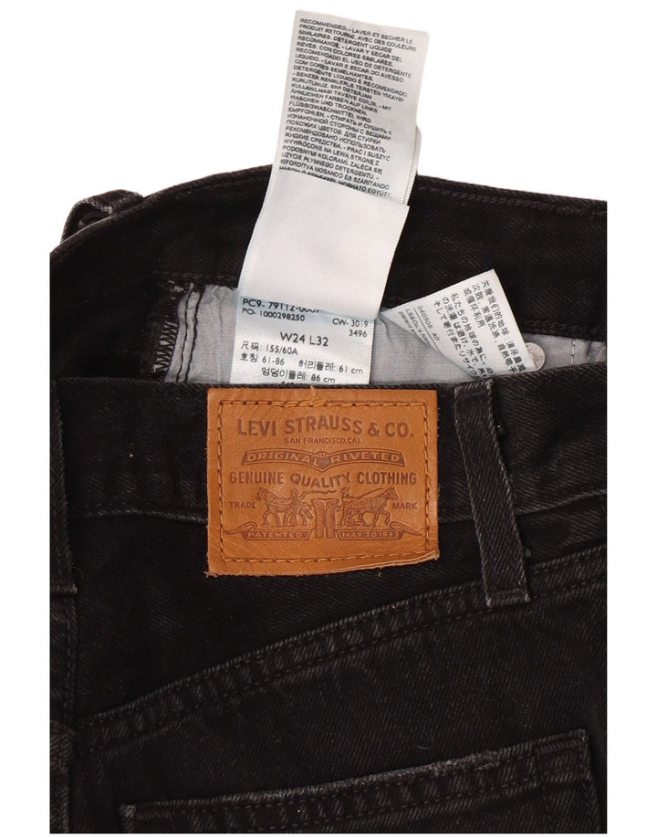 Levi's Jean taille haute jambe large femme W24 L32 noir coton classique