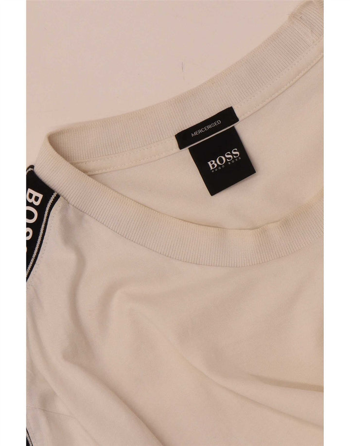 Hugo Boss Homme T-shirt graphique en coton color block blanc moyen