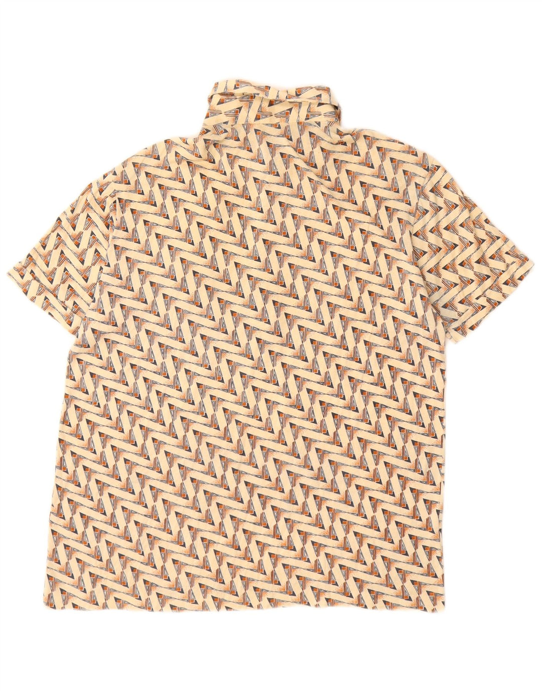 Polo Homme Vintage Coton Géométrique Beige Moyen