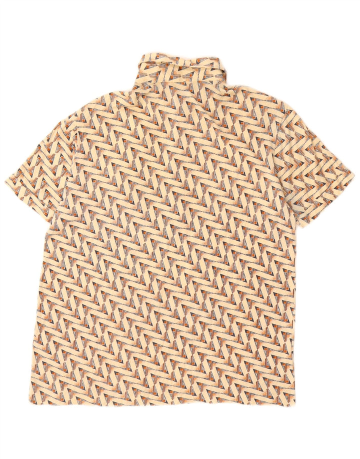 Polo Homme Vintage Coton Géométrique Beige Moyen