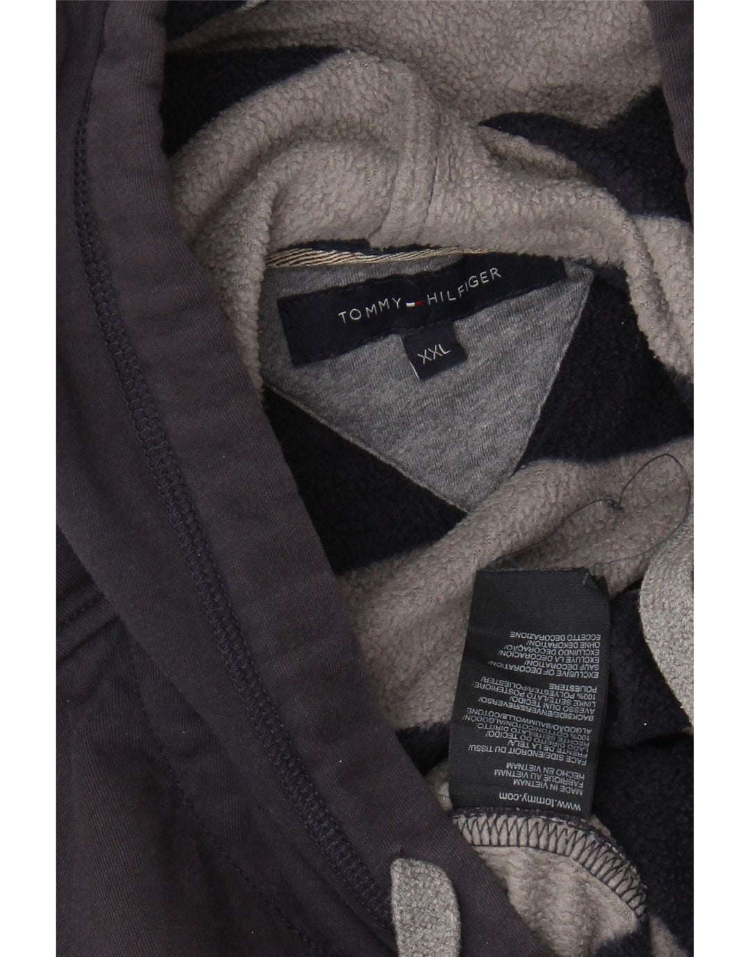 TOMMY HILFIGER Pull à capuche zippé pour homme 2XL Bleu marine Coton