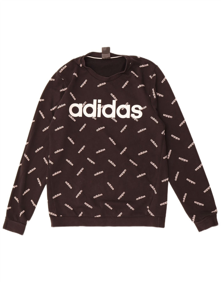 Adidas Sweat-shirt graphique pour homme en coton noir moyen